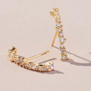 Anthropologie Linear Crystal Earrings